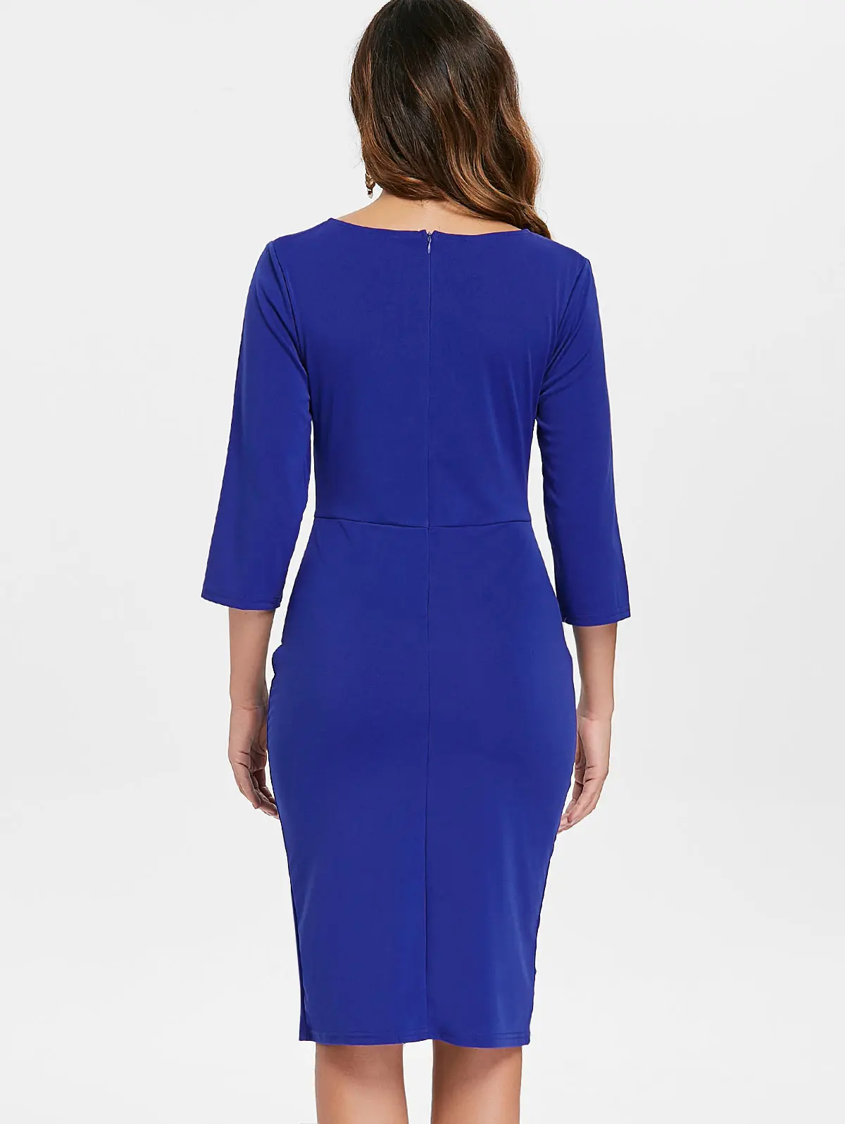 Женское облегающее платье-карандаш VESTLINDA Элегантное синее платье средней длины с