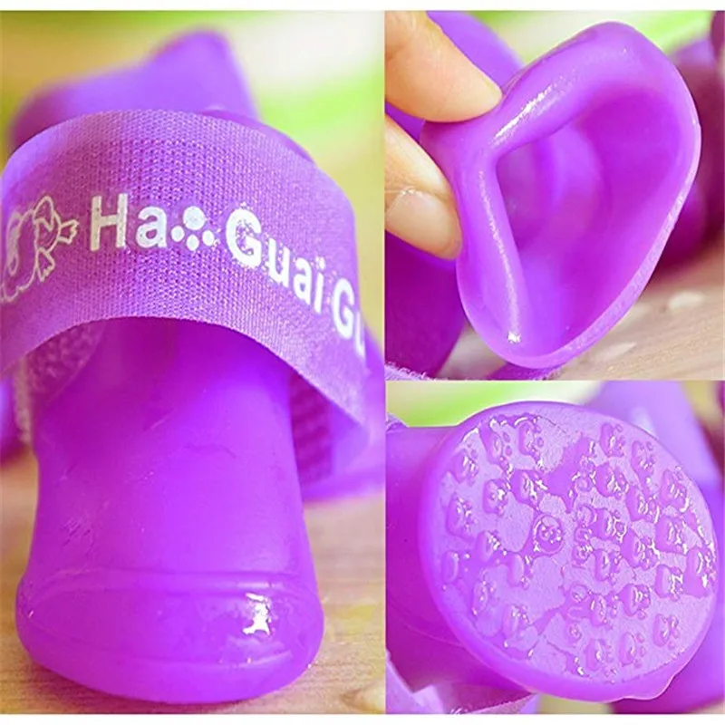 4 шт. резиновые ботинки для собак 7 цветов|Обувь собак| |