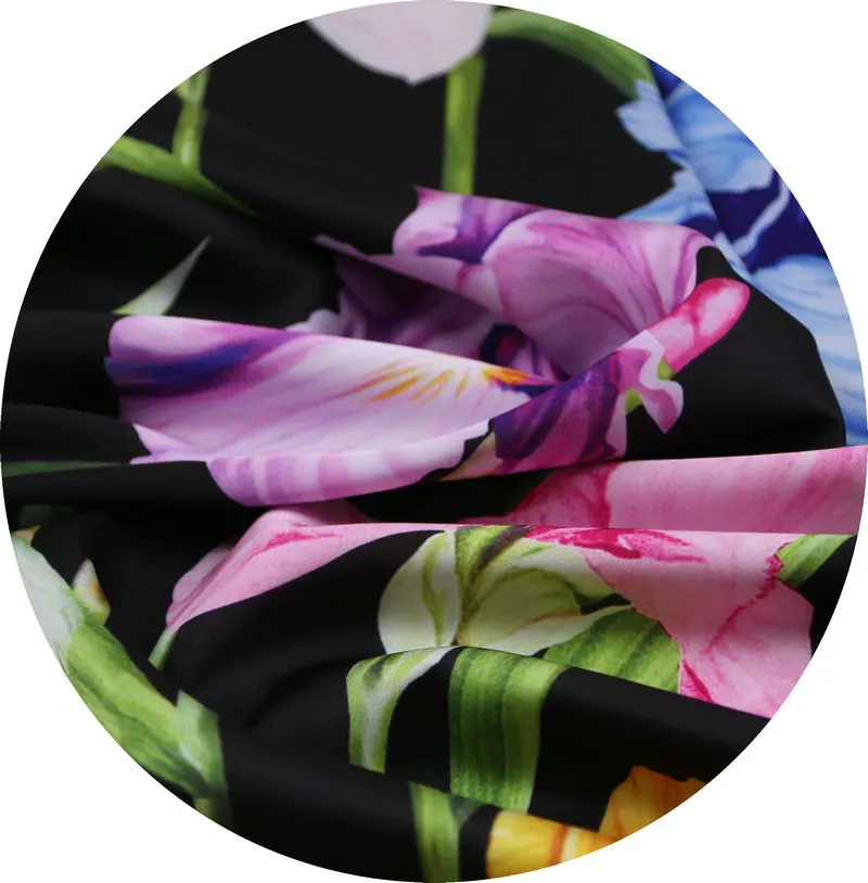 145 см Рисунок лилии атласная ткань драпировка модное платье шарф полиэстер