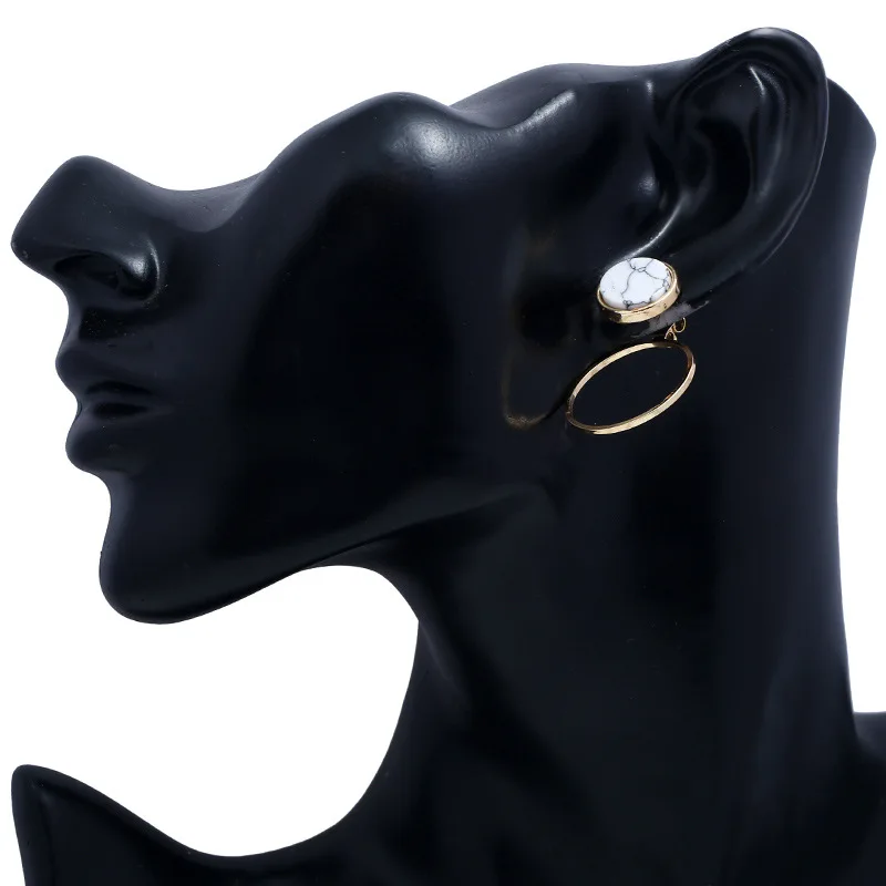 Женские серьги подвески из горного хрусталя геометрические массивные 2017