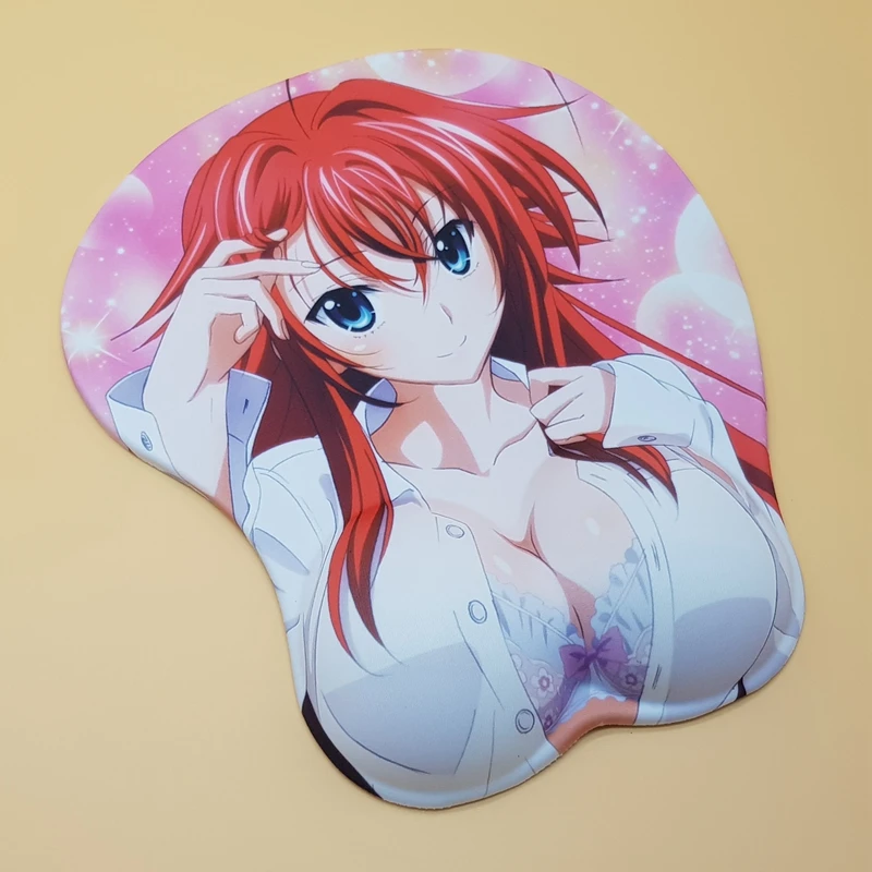 Большая школа DXD-Rias Аниме Сексуальная девушка 3D груди игровые коврики для мыши с силиконовым гелем подставка для запястья