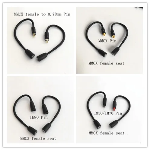 от mmcx до 0 78 мм/0 75 мм/im50/ie80/a2dc черный/белый