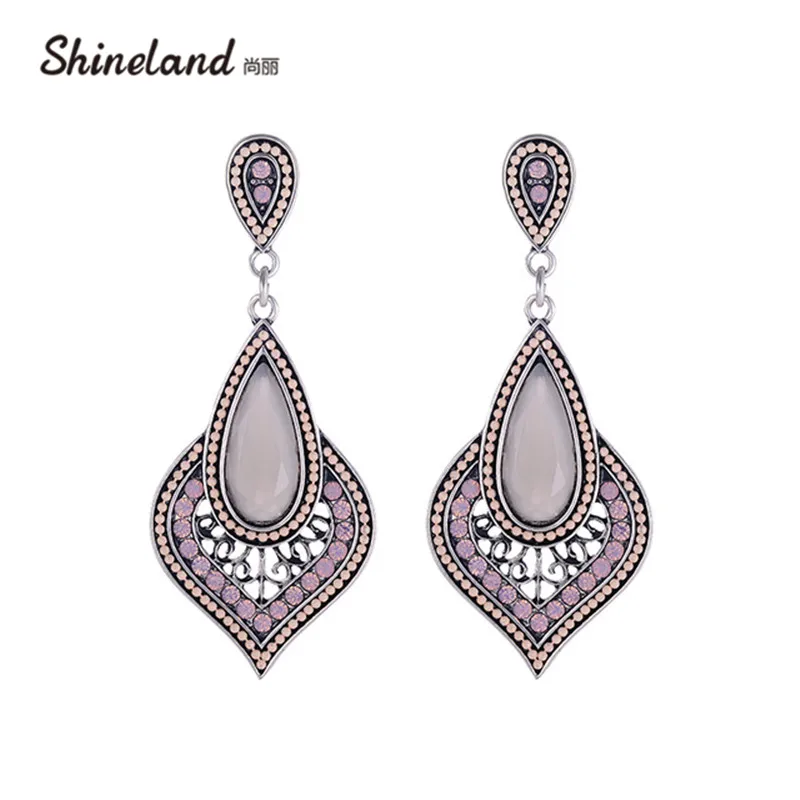 

Summer Fashion Charm Ethnic Pink Yellow Oval Love Multicolor Bead Large Bohemia Style Drop Dangle Earrings for Women Best Gifts