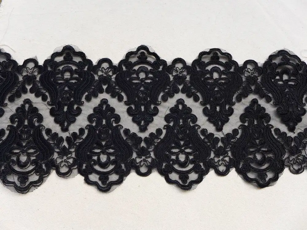 Шнур с черными люверсами сетка аланкон кружевная отделка для Haute Couture свадебное