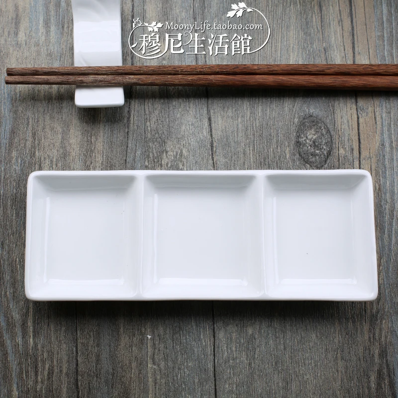 Сплит одиночный прямоугольный керамический соус Sukiyaki для погружения блюдо