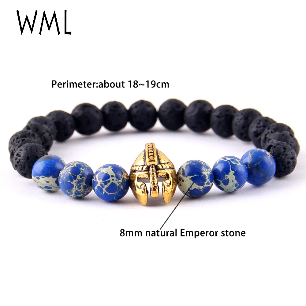 WML Римский рыцарь Спартанский воин шлем гладиатора браслет 8 мм бусина из