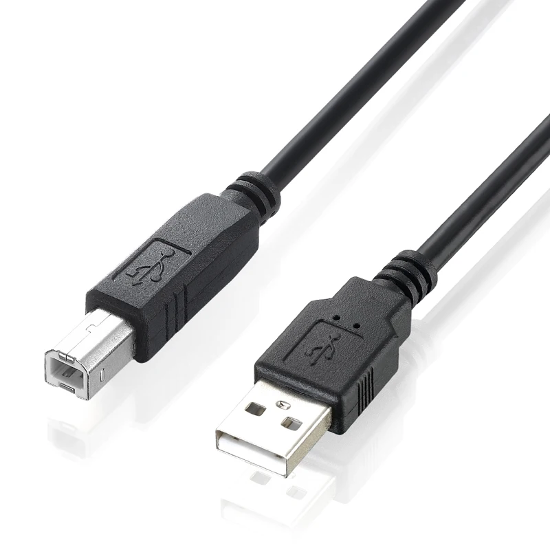 Bochara USB 2,0 кабель для принтера тип A папа-Тип B Папа из фольги+ Плетеный(внутри) экранированный 30 см 50 см 1 м 1,5 м 1,8 м 3 м 5 м