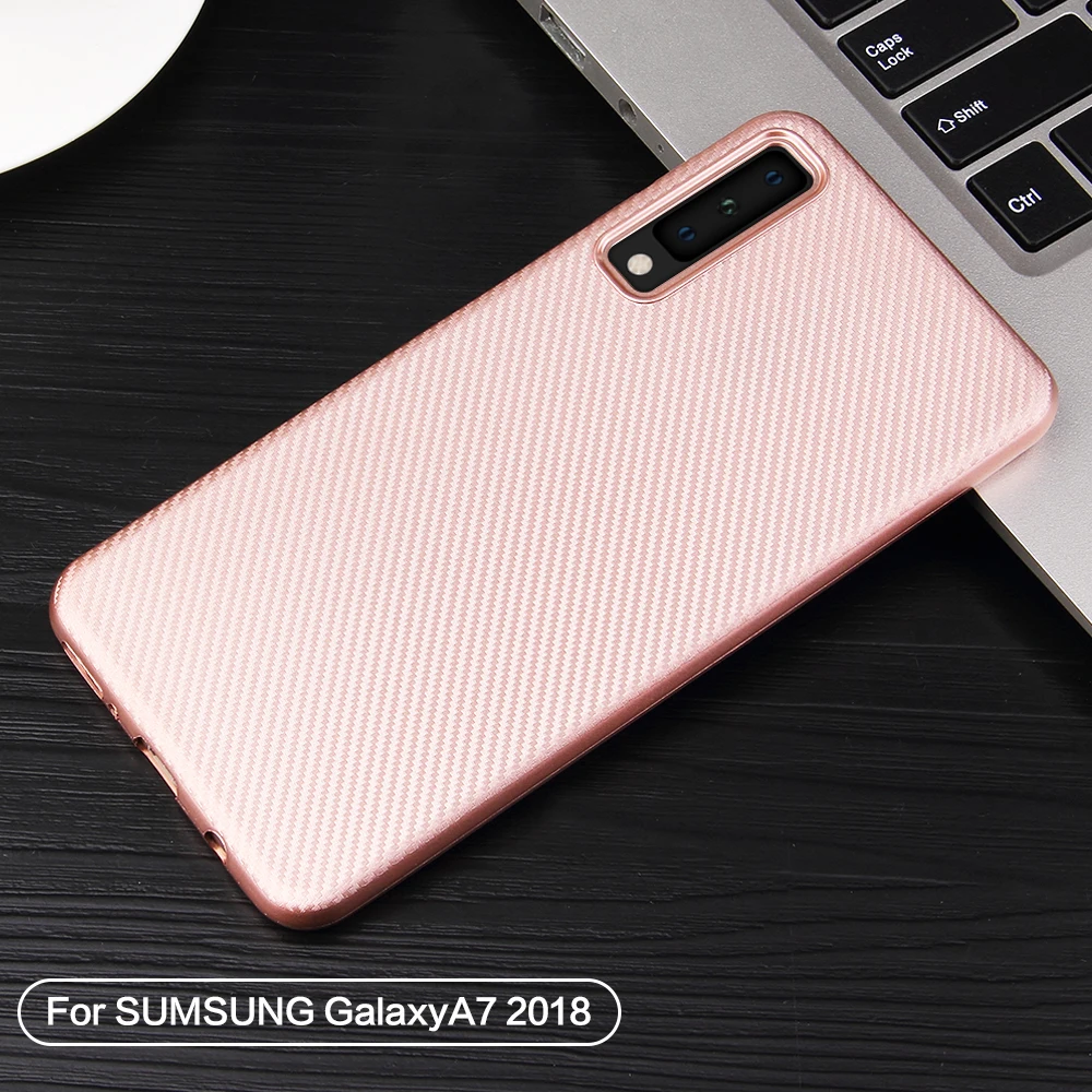 Чехол HATOLY для Samsung Galaxy A7 2018 Ультратонкий Мягкий ТПУ чехол-накладка из углеродного