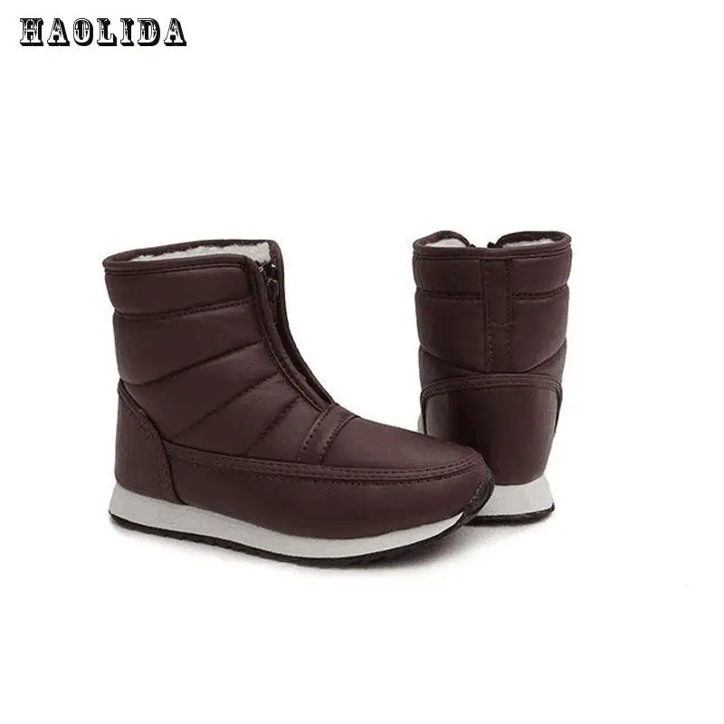 Зимние теплые ботинки для влюбленных 2017 однотонные Нескользящие зимние женская