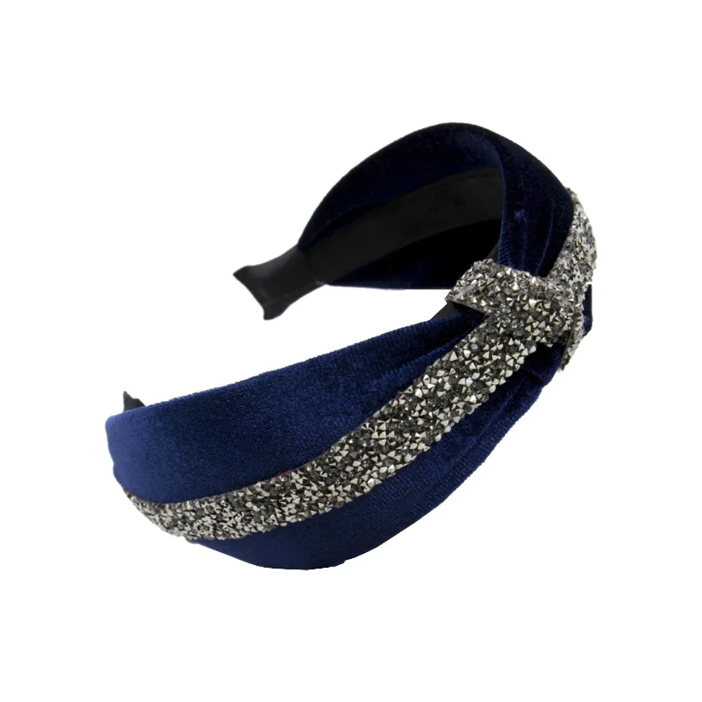 

1 Pcs Retro Diamond Gold Velvet Knot Hairband Women Elegant Head Hoop Band Headband Hair Accessories for Girl Headdress Korean