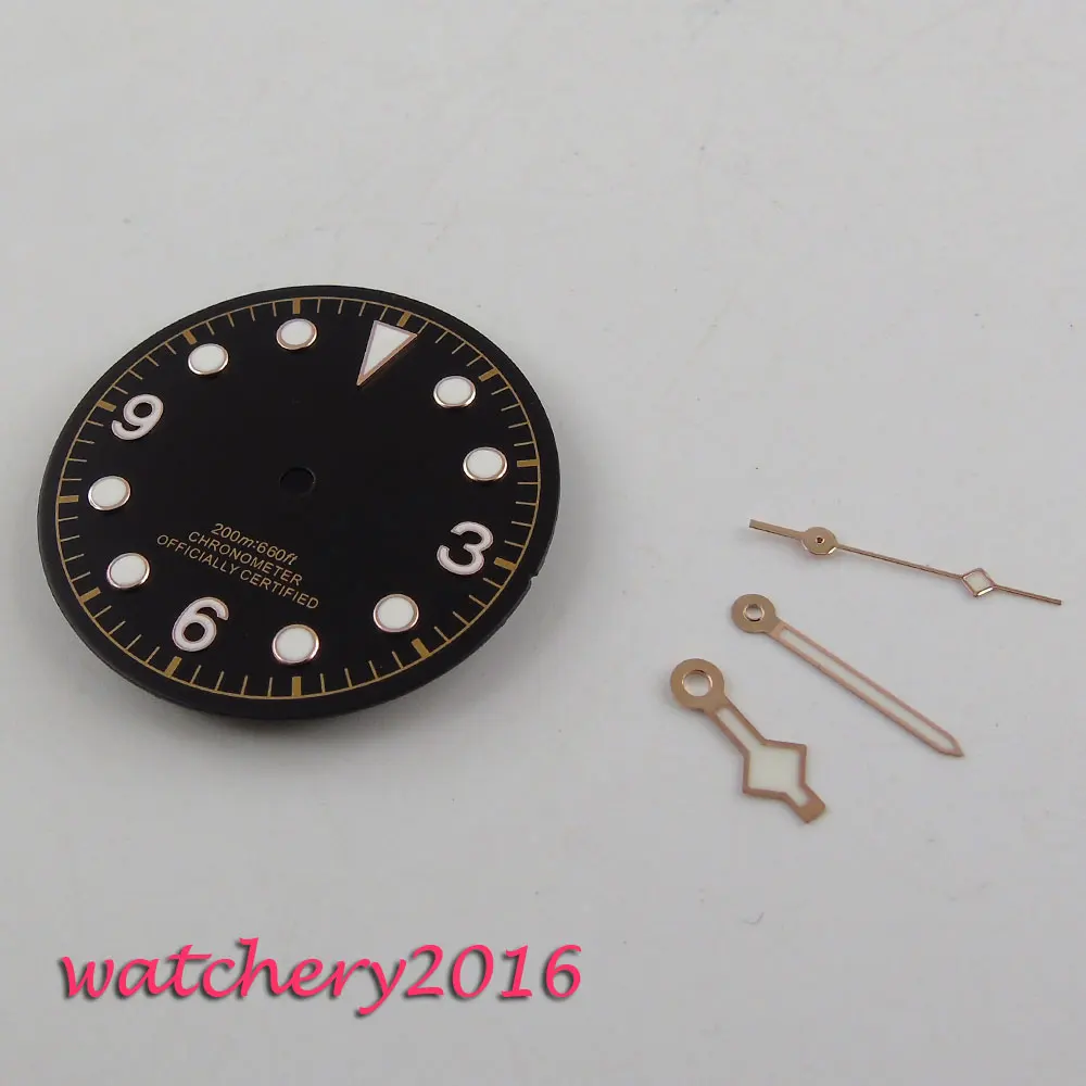 30 4 мм черный стерильный циферблат часов для с механизмом 2824 2836 (циферблат +