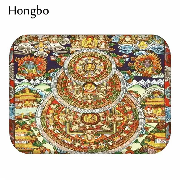 6 Hongbo Будда статуя Коврик для двери узор Декоративный Коврик Нескользящие двери впитывающие коврики коврик для ванной комнаты - Цвет: 6