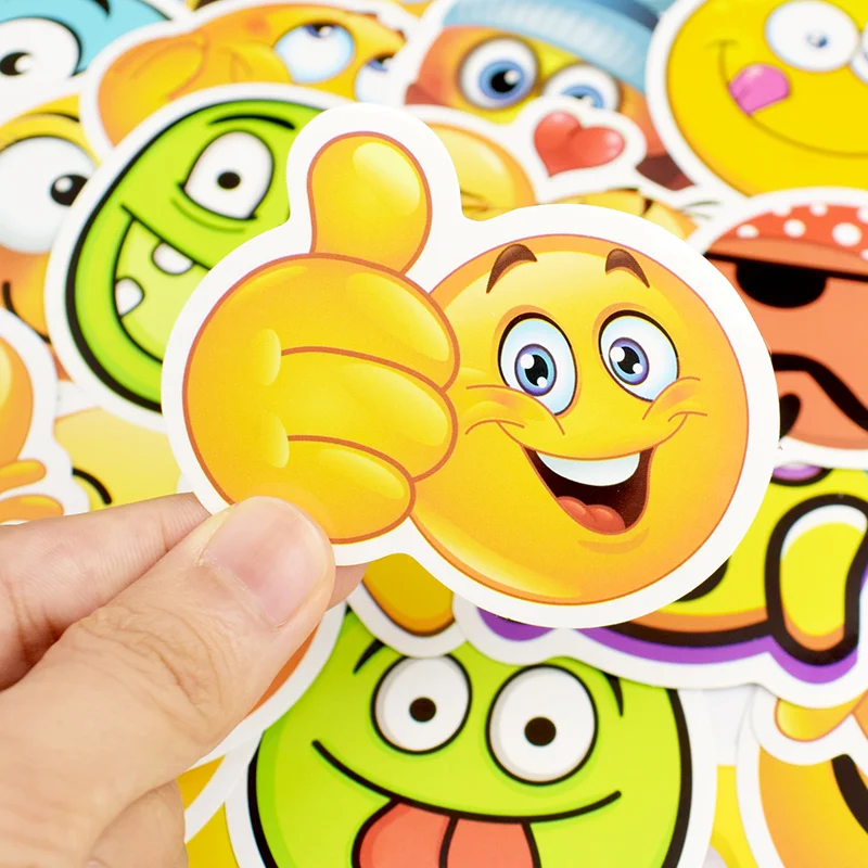 50 шт./компл. Emoticon граффити наклейки смешной улыбающийся наклейка для лица наклейка для багажа ноутбука ноутбук велосипедный наклейка на холодильник