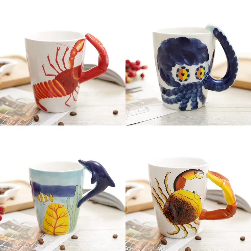 Креативная 3d-кружка с дельфином и осьминог керамическая кружка животными
