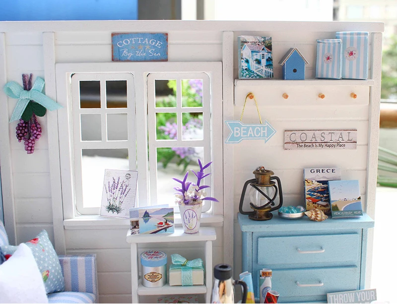 Мебель DIY Кукольный дом Wodden Miniatura кукольные дома мебель комплект головоломки ручной работы кукольный домик игрушки для детей, подарки для девочек H016