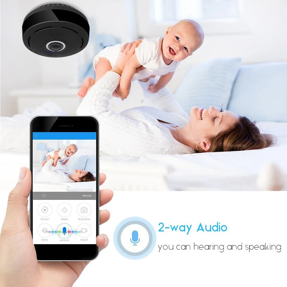Kruiqi 360 градусов 960P HD панорамная Беспроводная IP камера CCTV WiFi домашняя камера видеонаблюдения, система безопасности, камера с дистанционным управлением для помещений