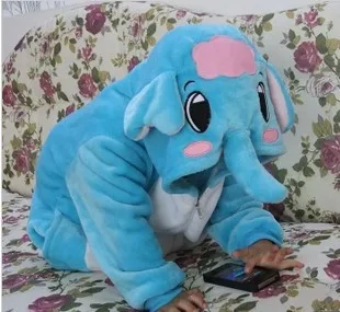 Детские пижамы с изображением милого слона из мультфильма Детский комбинезон