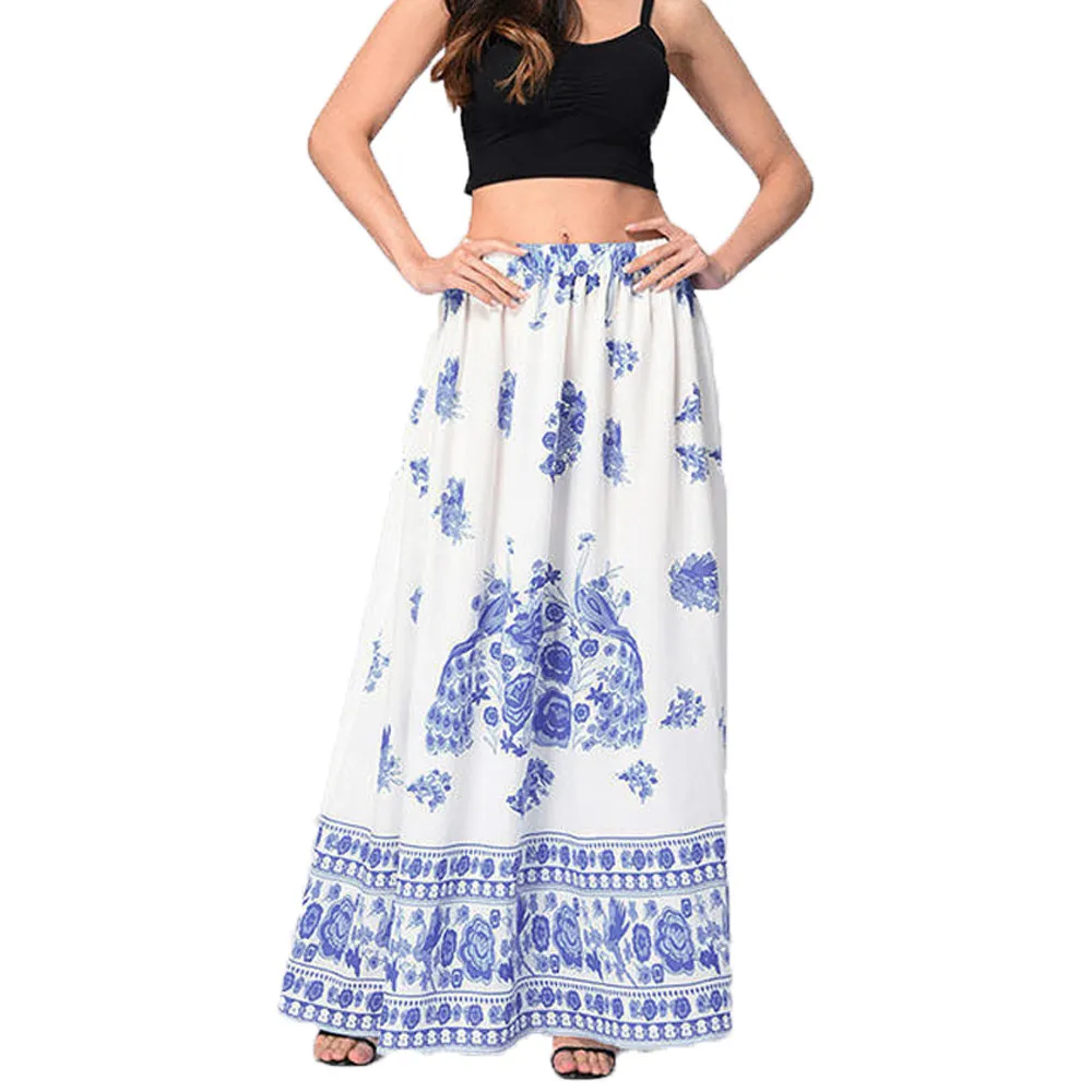 Женские сексуальные юбки חצsummer Summer rorokken jupe femme Boho макси с цветочным принтом