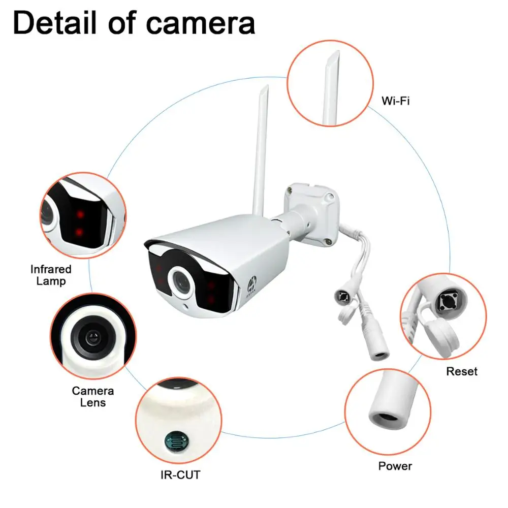 8CH CCTV система P2P беспроводная 1080P HD NVR с HD 2.0MP наружная инфракрасная Водонепроницаемая Wifi камера безопасности Система наблюдения комплект