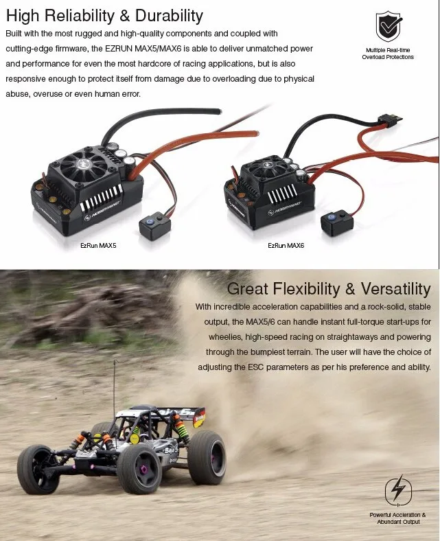 Hobbywing EZRUN MAX-6 V3 160A контроллер скорости ESC w/Super BEC T разъем для 1/6 автомобиля HPI