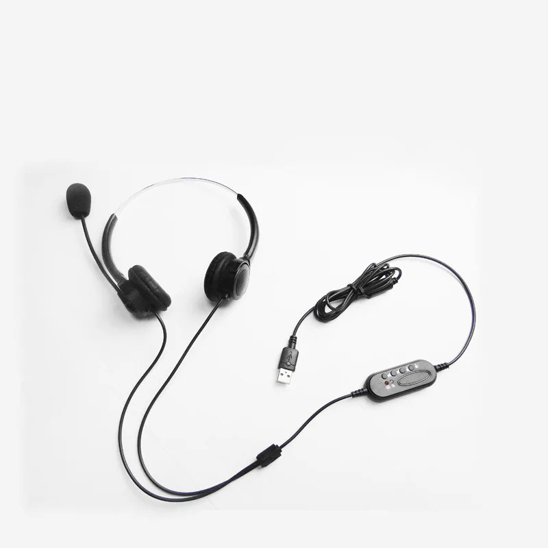 Hands-free Call Center USB Binaural Surround Stereo Headset Headphone with Mic Microphone Earpiece for Laptop Desk Telephone | Электроника