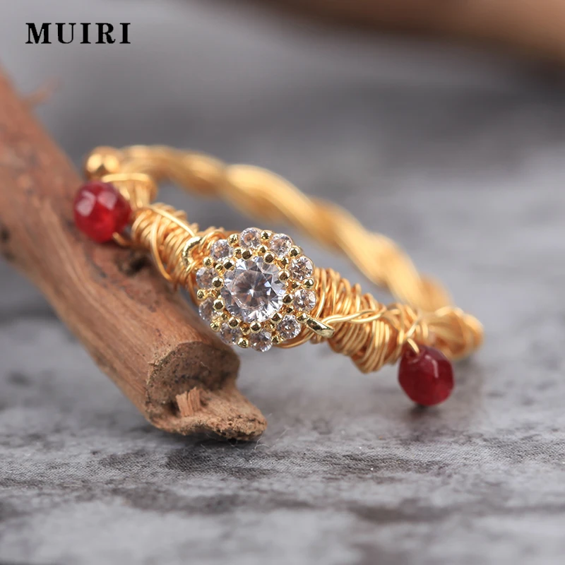 Ручной Природный кристалл бусинами женские кольца Модные украшения для Для