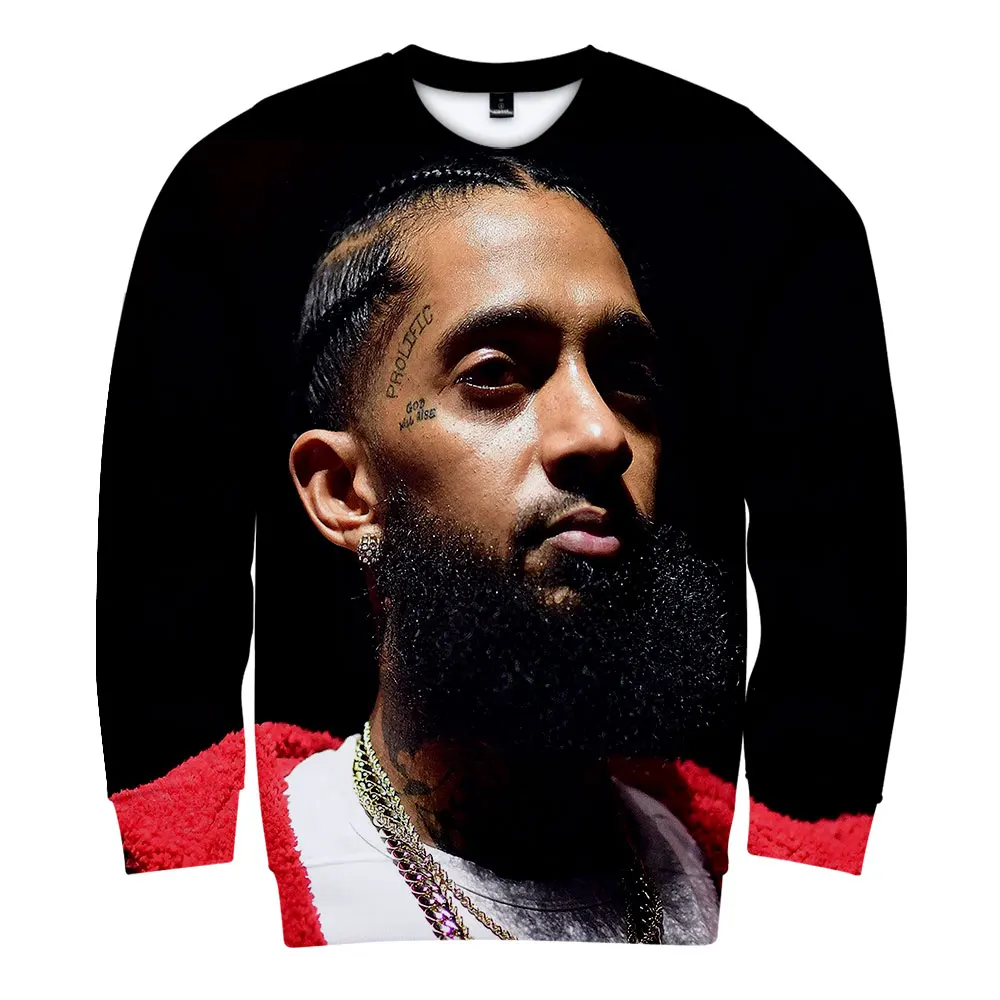 Rap nipsey hussle альбом 3D уличная Толстовка для женщин/мужчин с круглым вырезом и длинными рукавами из хлопка Harajuku Толстовка с принтом Весенняя Толстовка