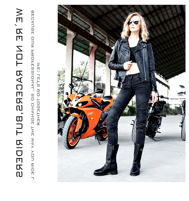Джинсы Uglybros UBp09 черные стильные для женщин|motor pants|moto pantsmotorcycle pants |