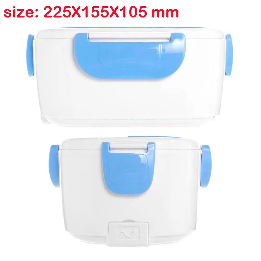 12V 40W Blue 110/220 В/Автомобильная вилка, портативный Электрический нагревательный Ланч-бокс, подогреватель пищи, контейнер для риса для дома, автомобиля, 4 пряжки, наборы посуды - Цвет: 12V 40W Blue