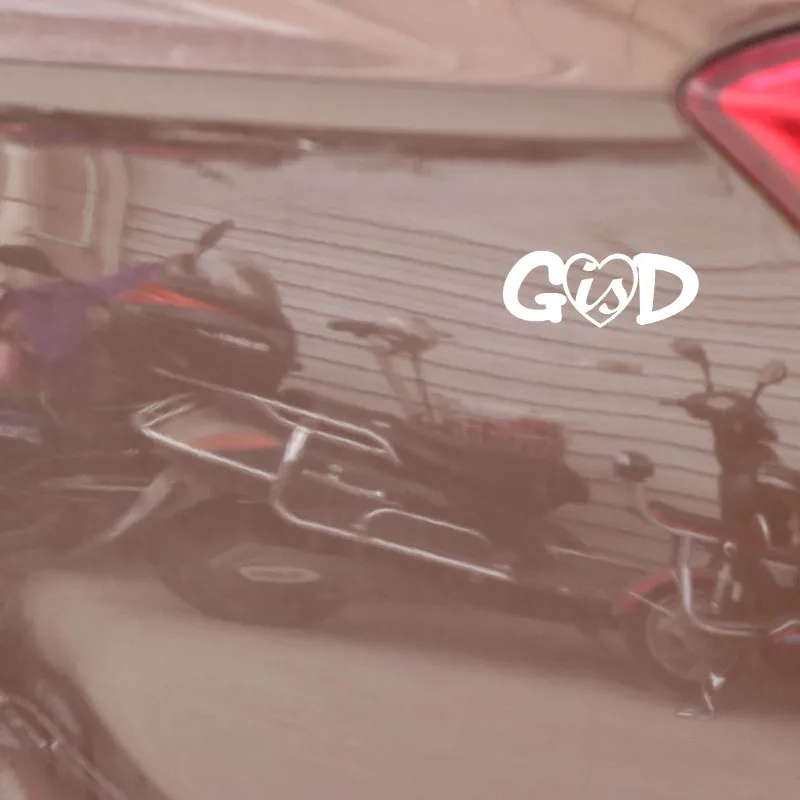 YJZT 13 4 см * 5 3 Виниловая наклейка на автомобиль с надписью GOD Is Love Heart Christian