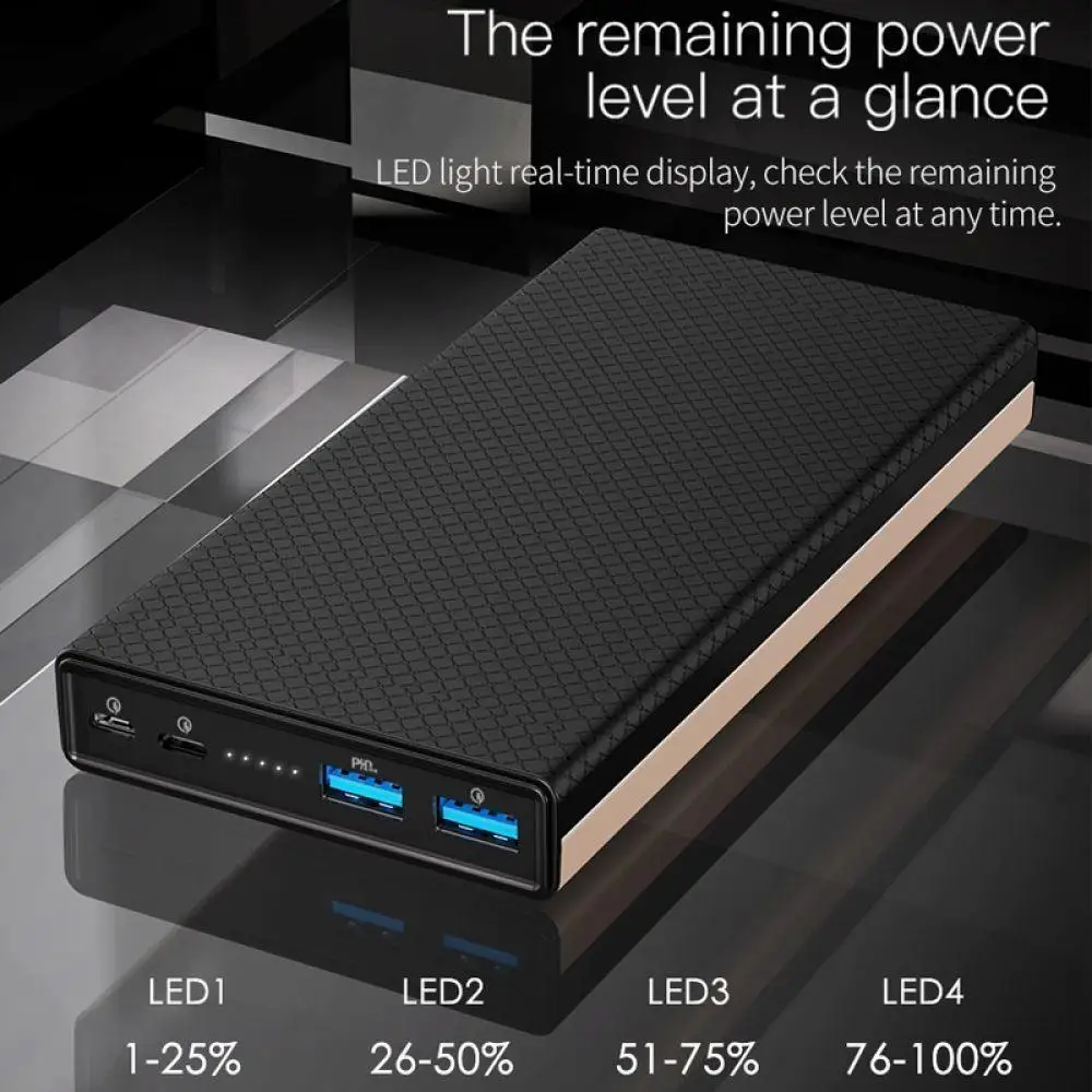 HOCO 30000 мАч Внешний аккумулятор QC3.0 PD Быстрая быстрая зарядка Powerbank светодиодный