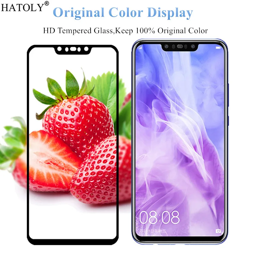 Protector de pantalla de vidrio templado para Huawei Mate 10 Lite, cubierta de pegamento completo, 2 unidades-2