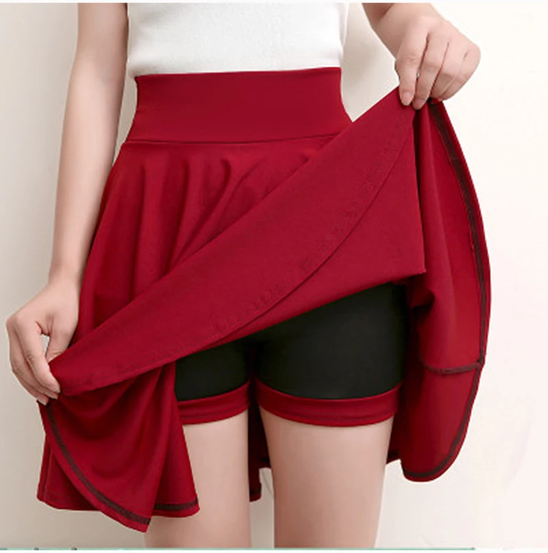 Plegie S-4XL, Женская юбка-пачка для школы, короткая юбка, штаны размера плюс, осень, 7 цветов, мини юбка с высокой талией, Faldas Mujer Moda