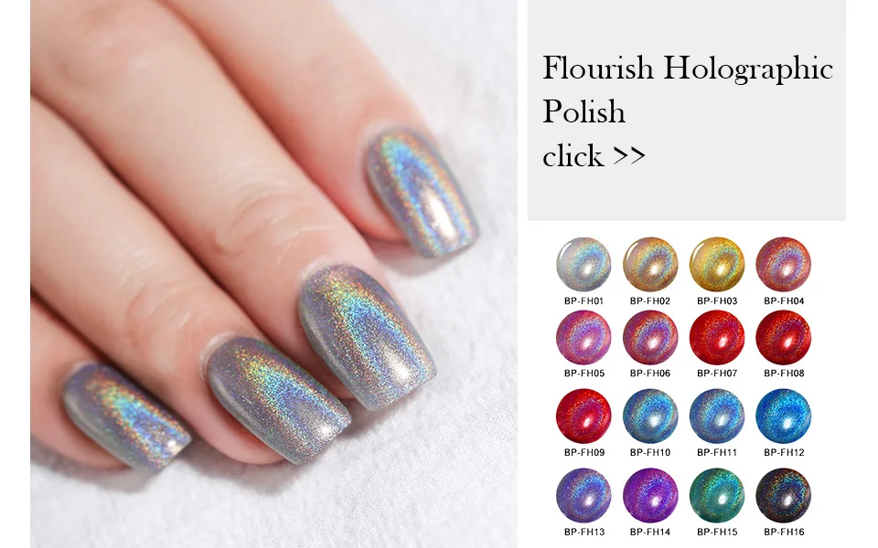 BORN PRETTY 6ml Iridescent Shiny Holographic Nail Polish Wonderworld Glitter Series Sequins Nail Art Lacquer Manicure Tools