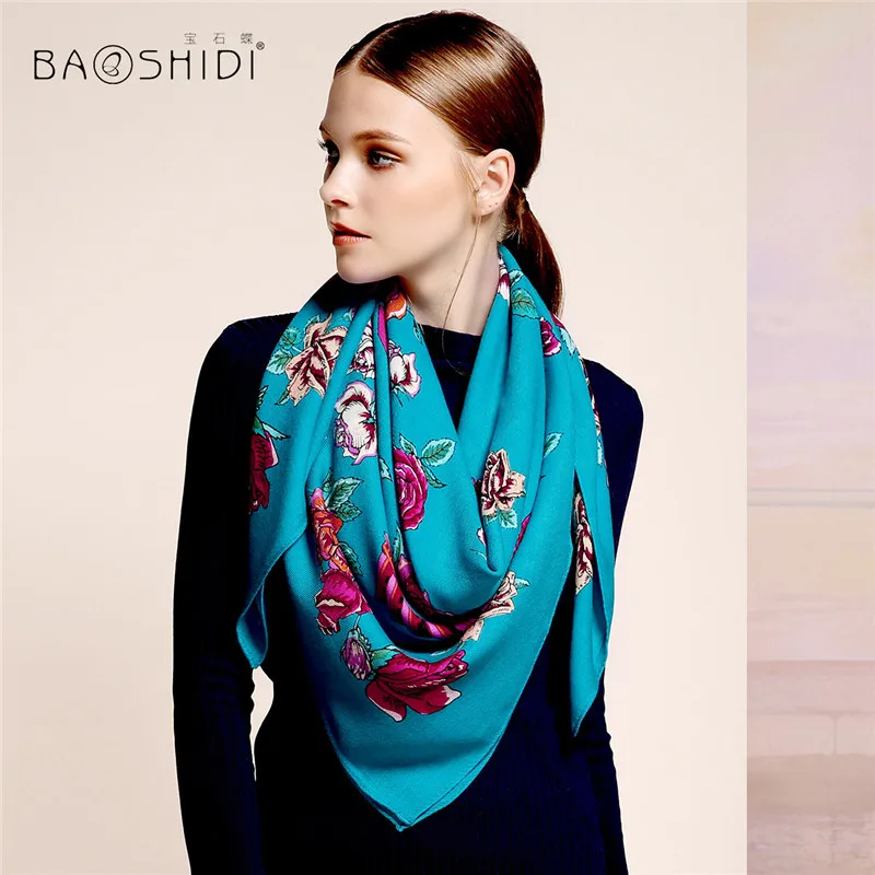 [BAOSHIDI] 100% шерсть роскошный брендовый зимний шарф элегантные женские шарфы шаль