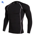 Быстросохнущая компрессионная футболка с длинным рукавом, фитнес, бег, бег, Велоспорт, бодибилдинг, ММА, обтягивающие топы, спортивная одежда, эластичная