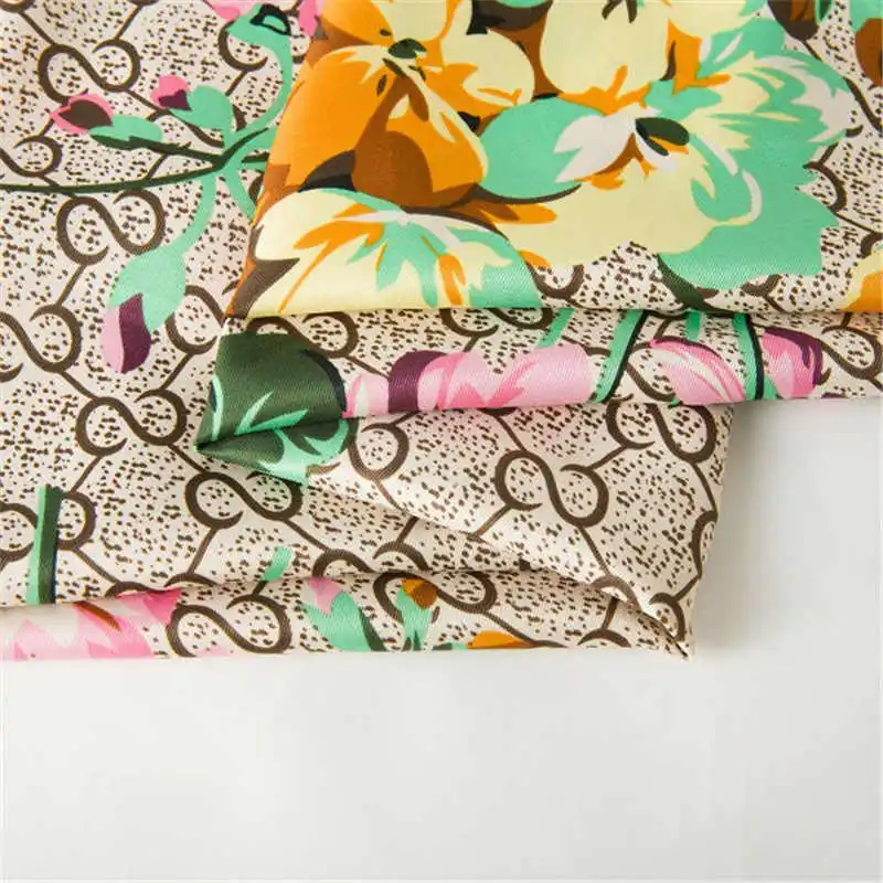 Саржевый Шелковый женский шарф 130*130 см Европейский дизайн квадратные шарфы с