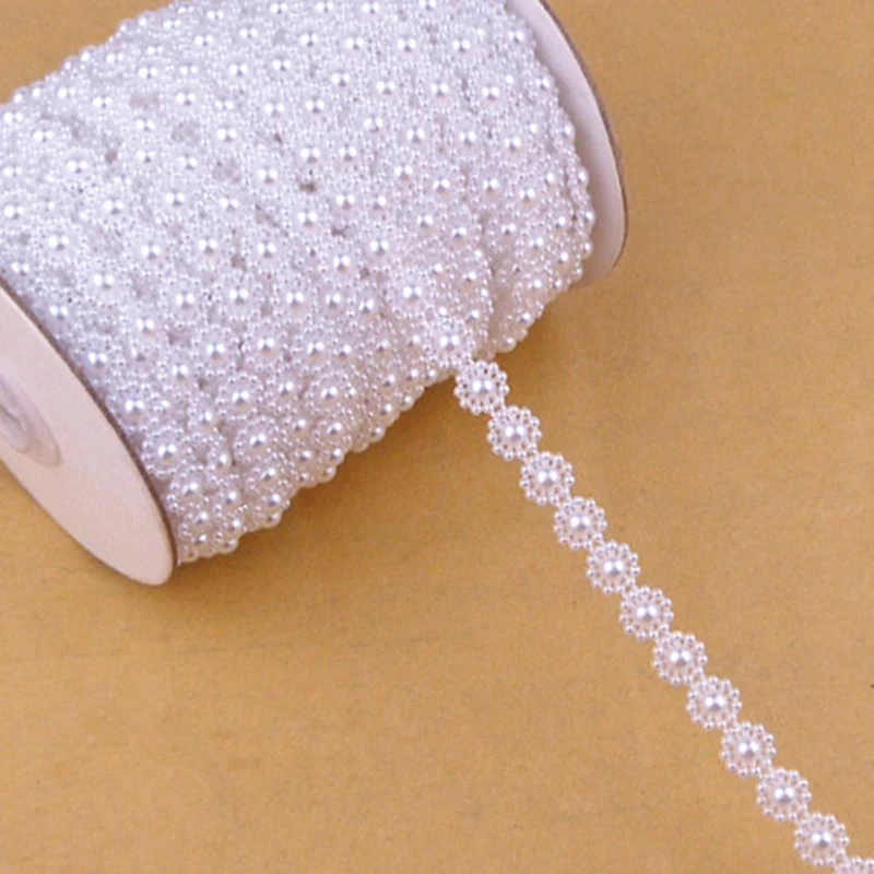 

wholesale 10mm Pearl Chain garland for garment accessories or home decoration(25m/roll)