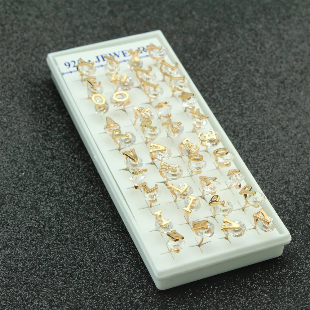 Женские серебряные сережки с буквенным принтом из циркония 40 шт. 18 К & Серебряные