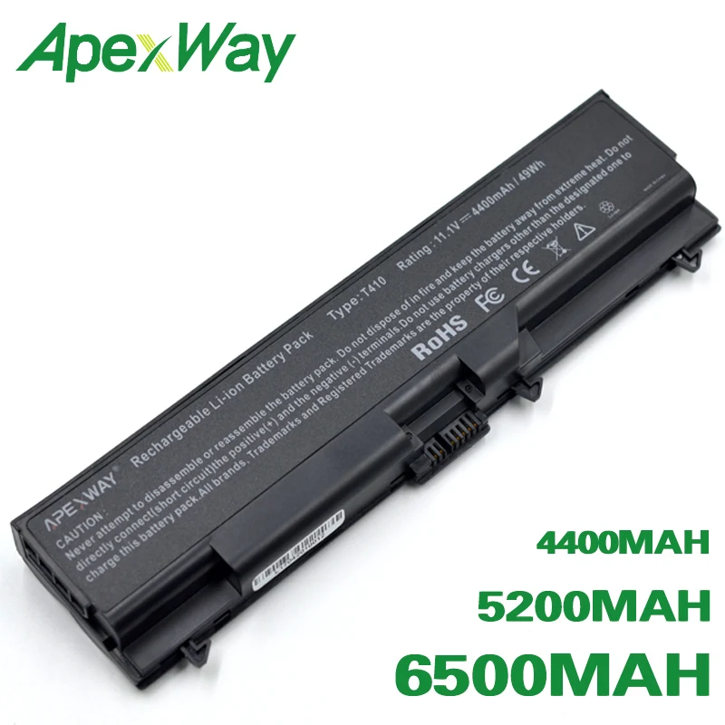 ApexWay Батарея для lenovo ThinkPad Edge E40 E50 L410 L412 L420 L421 L510 L512 L520 T410 T420 T510 T520 W510 W520 SL410 SL510
