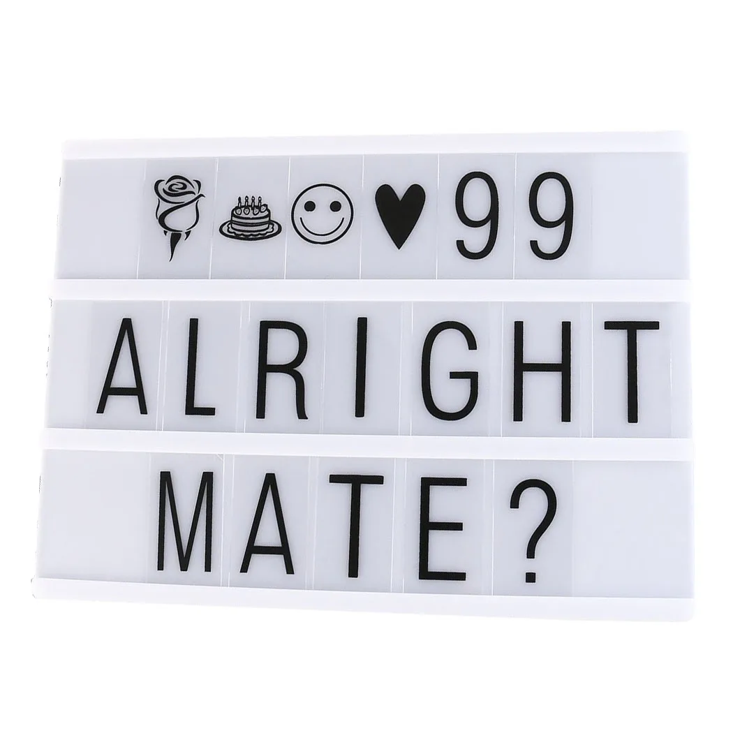 Brand New Led Night Light Box with DIY Black Letters Table Lamp PC Cinematic Usb Art Desk Lights Gifts |