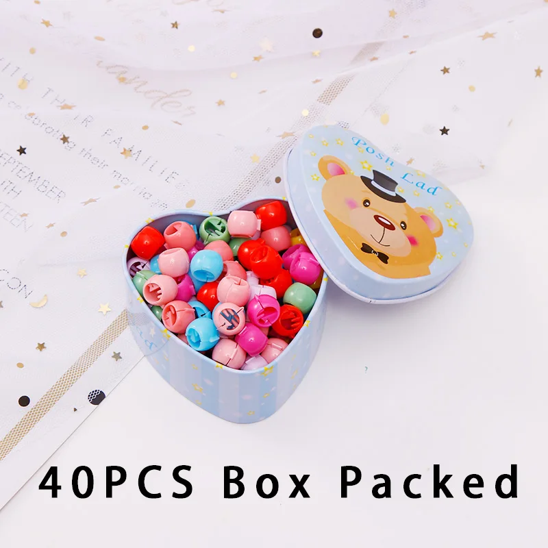 40pcs blue box Новые цветные маленькие заколки для волос с орнаментом для женщин и девочек, заколки для волос, красивые стильные заколки для волос, набор аксессуаров для волос с конским хвостом - Цвет: 40pcs blue box