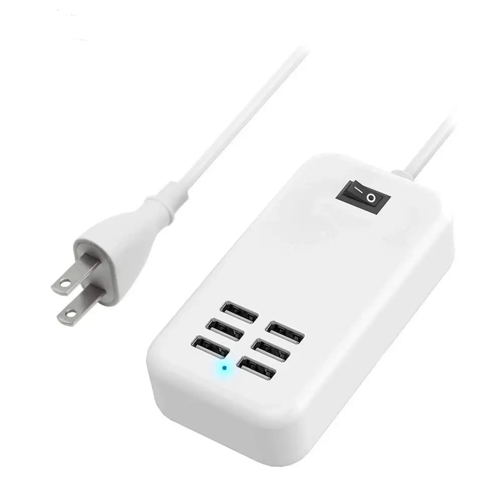 6 портов USB зарядное устройство концентратор Настольный США вилка AC питания