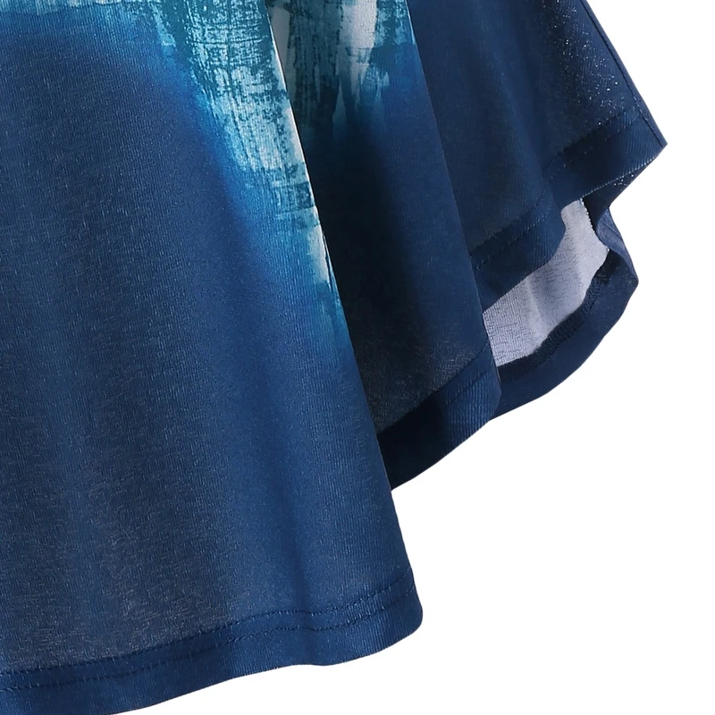 Плюс Размеры Лето Для женщин Туника большой Tie Dye Танк Повседневное с круглым