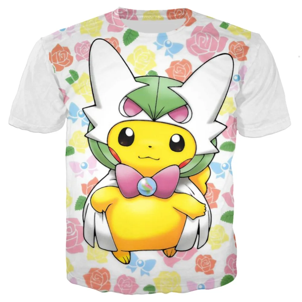 Дети Dragon Ball Pokemon Detective Pikachu 3D принтом Футболки для мальчиков с рисунком из мультфильма Футболка-динозавр Harajuku топы фильм футболки для девочек