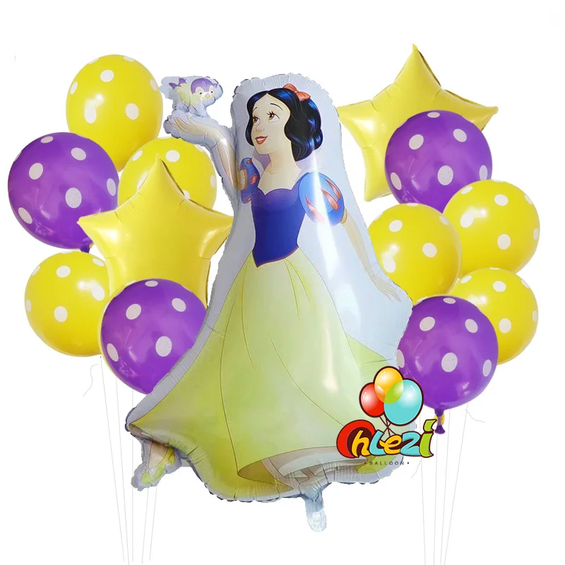 13 шт. принцесса Globos Baby shower Мерида Белоснежка Золушка Жасмин зеркальный шар на день рождения DIY вечерние украшения поставка для мамы и ребенка - Цвет: 4-Snow white