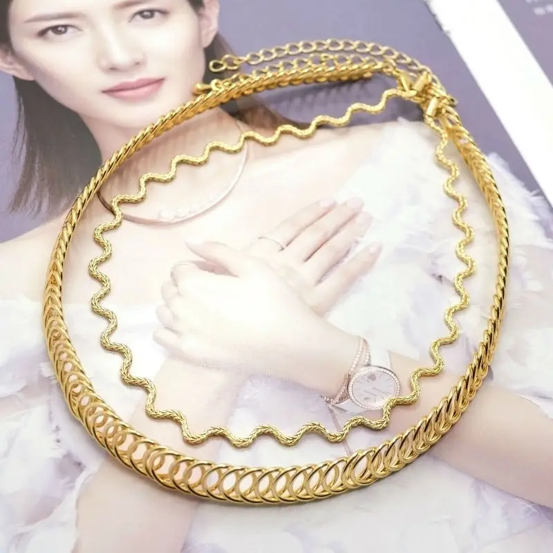 LEIIY Стильный Простой панк цинковый сплав золотой цвет Обёрточная бумага волна