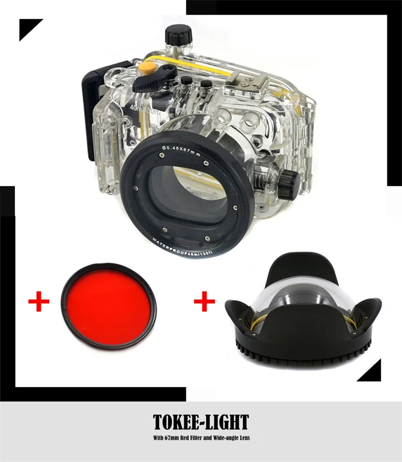 Водонепроницаемый чехол для подводного плавания камеры Canon S100 S110 S120 с красным