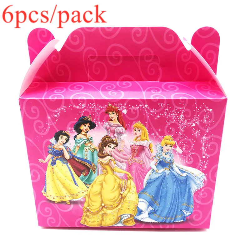 Princesses 6 шт./упак. коробки конфет Мультяшные игрушки для дня рождения украшения детский душ мультяшный набор для вечеринки подарочные коробки коробка для сладостей - Цвет: Princesses