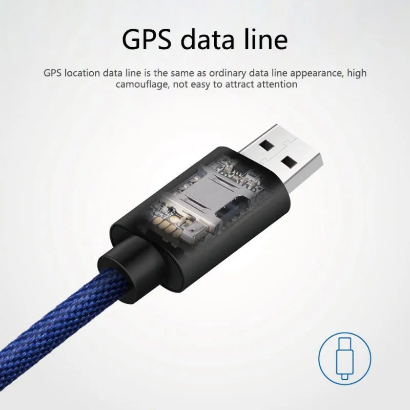 AGPS WiFi LBS Data Line Locater with Android & iOS Dual Connector for Charging SMS Alert APP Tracking Remote Voice Recording |